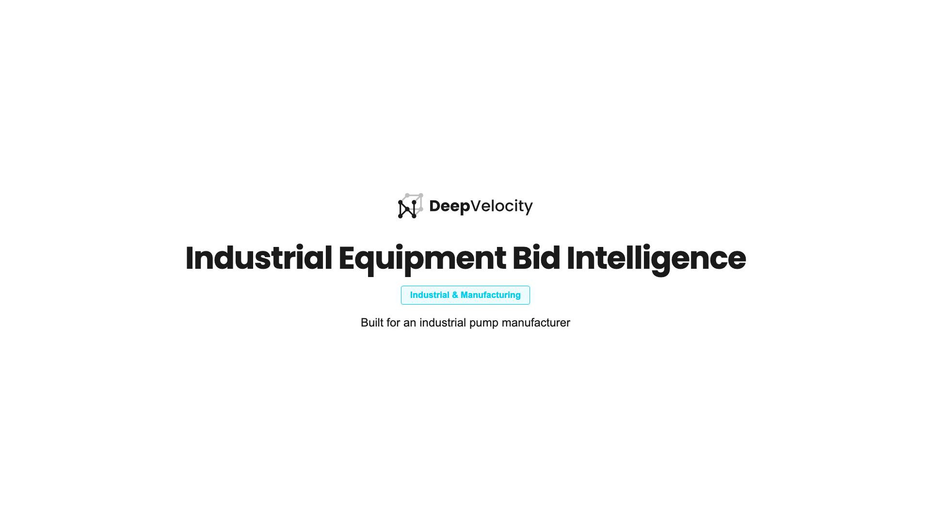 Industrial Equipment Bid Intelligence product demo