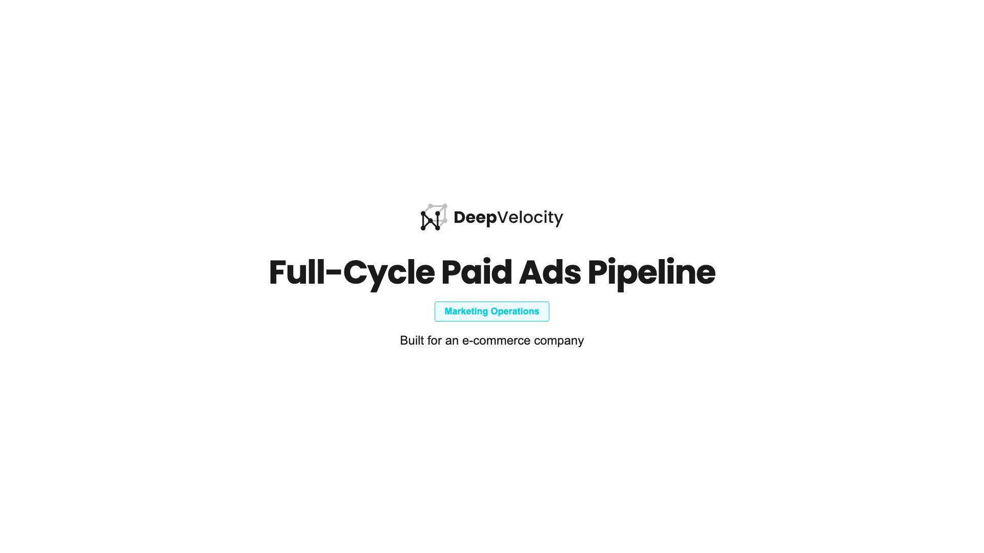 Full-Cycle Paid Ads Pipeline product demo