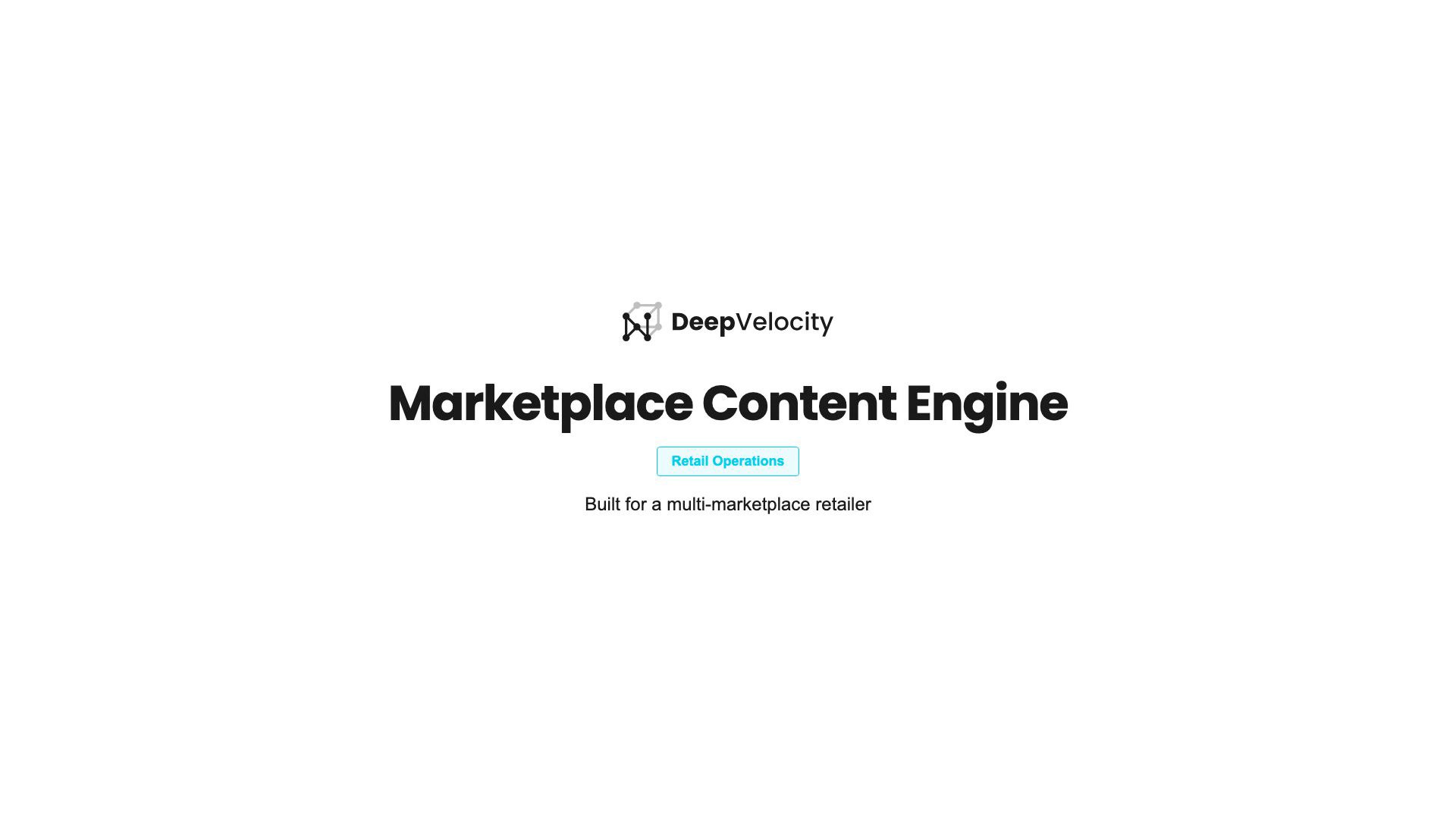Marketplace Content Engine product demo